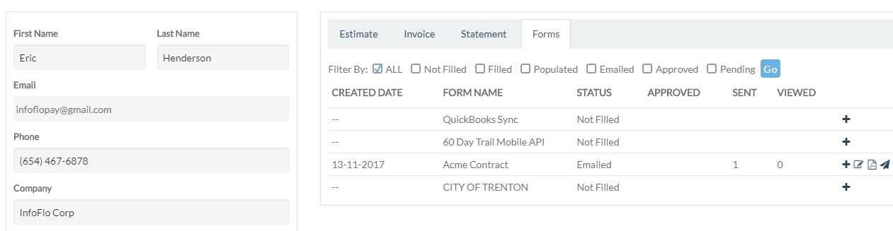 InfoFlo Pay: forms-crm